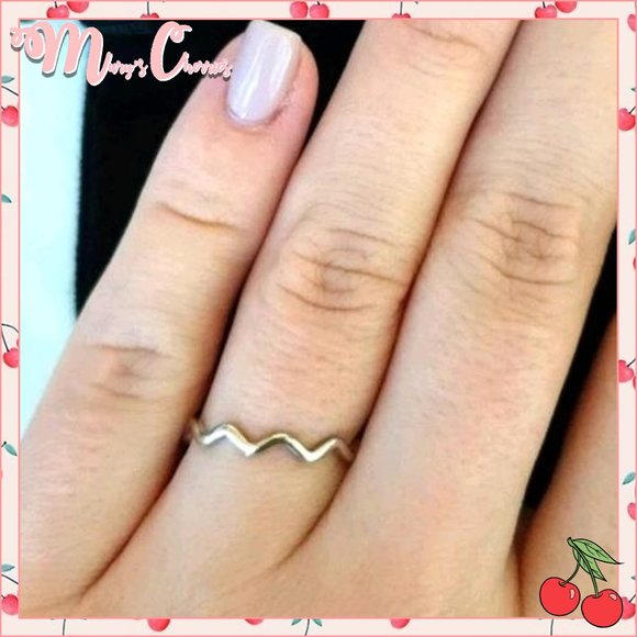 🍒 925 Sterling Silver ZIGZAG Wave Ring - Picture 5 of 11